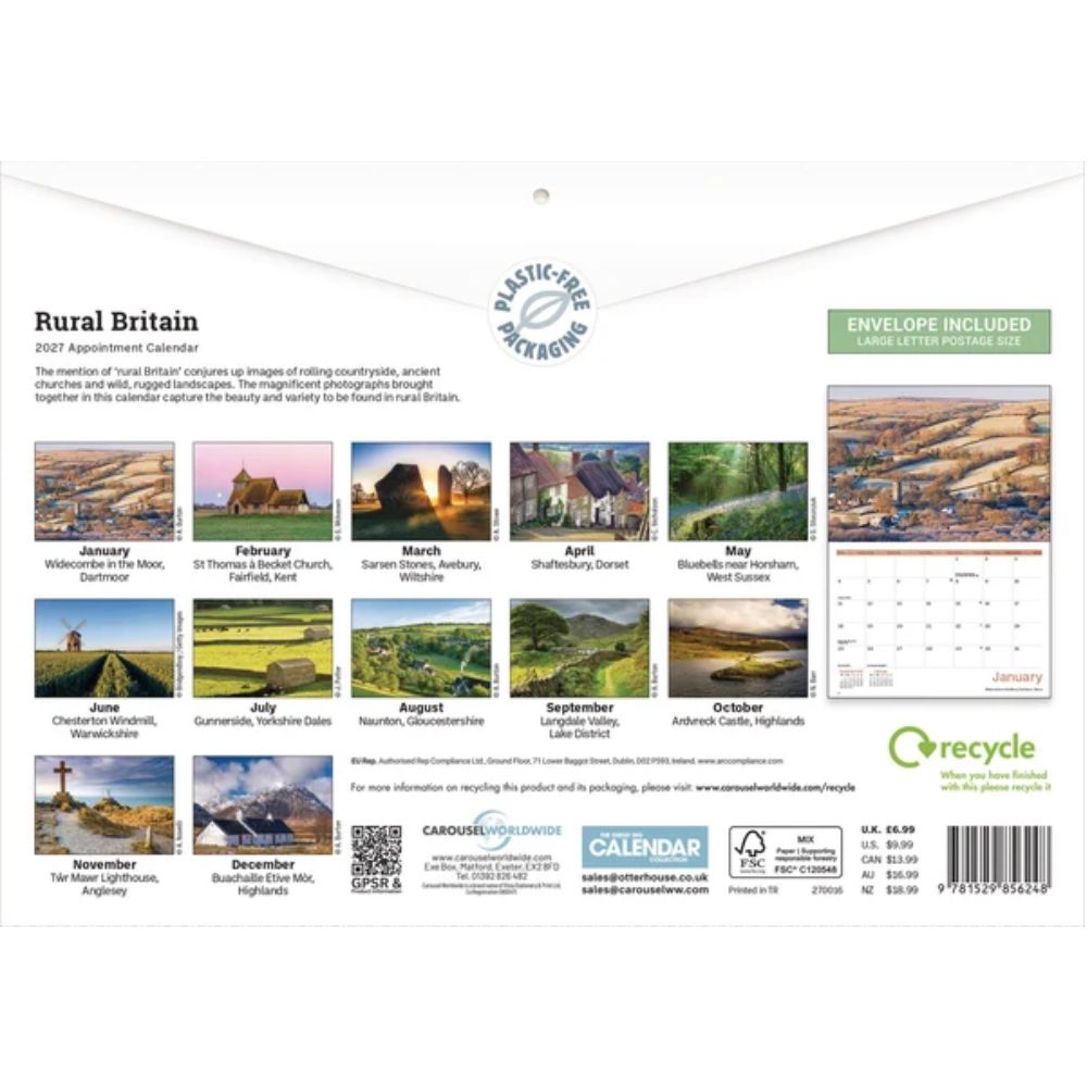 Otter House Rural Britain A4 Calendar 2027