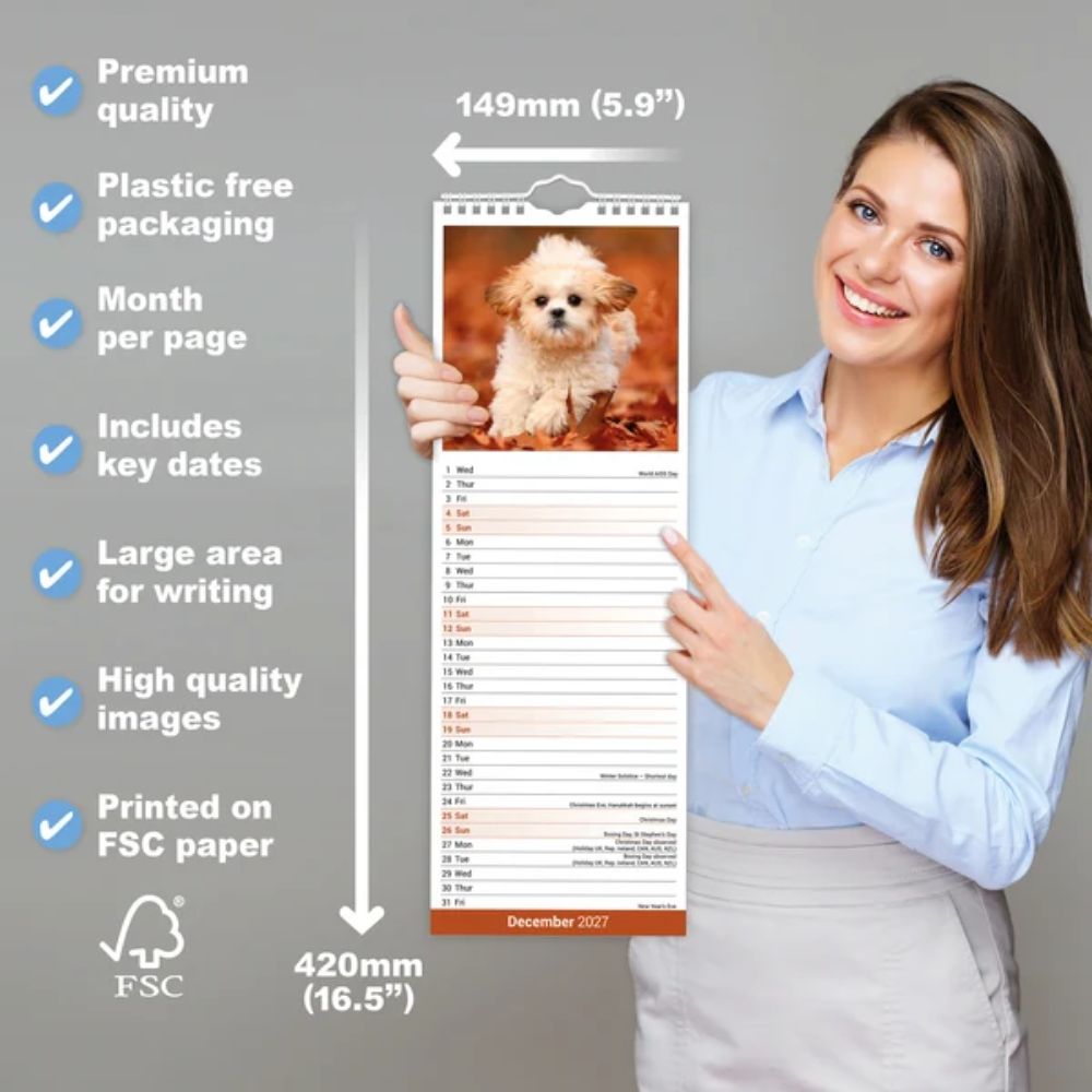Otter House Shih Tzu Slim Calendar 2027