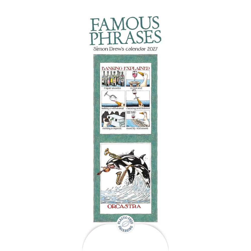 Otter House Simon Drews Famous Phrases Slim Calendar 2027