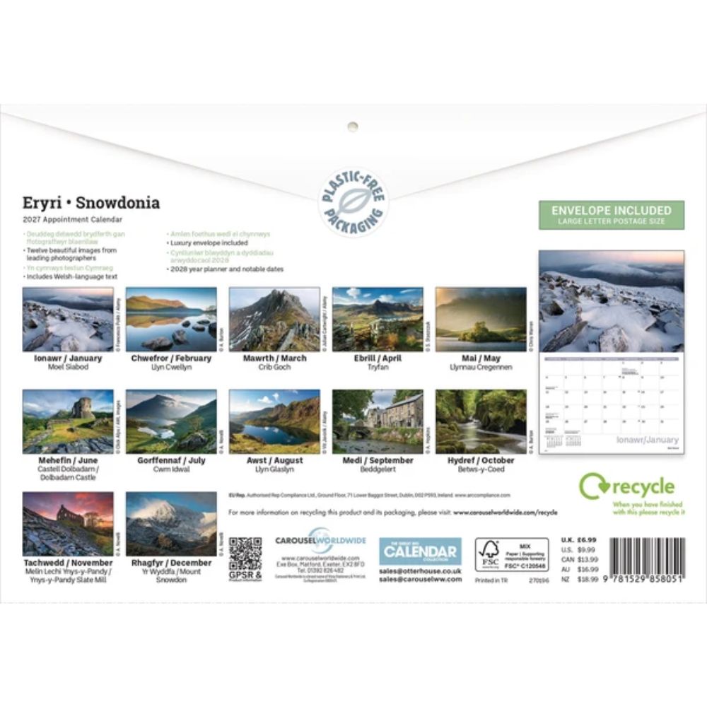 Otter House Snowdonia A4 Calendar 2027
