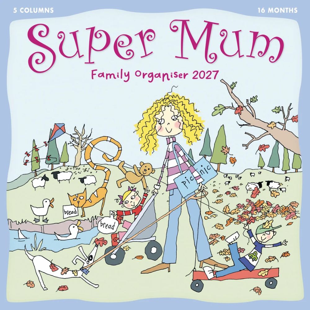 Otter House Super Mum, Kim Nas Planner Wall Calendar 2027