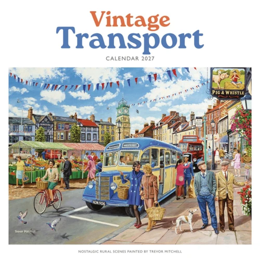 Otter House Vintage Transport, Trevor Mitchell Wiro Wall Calendar 2027