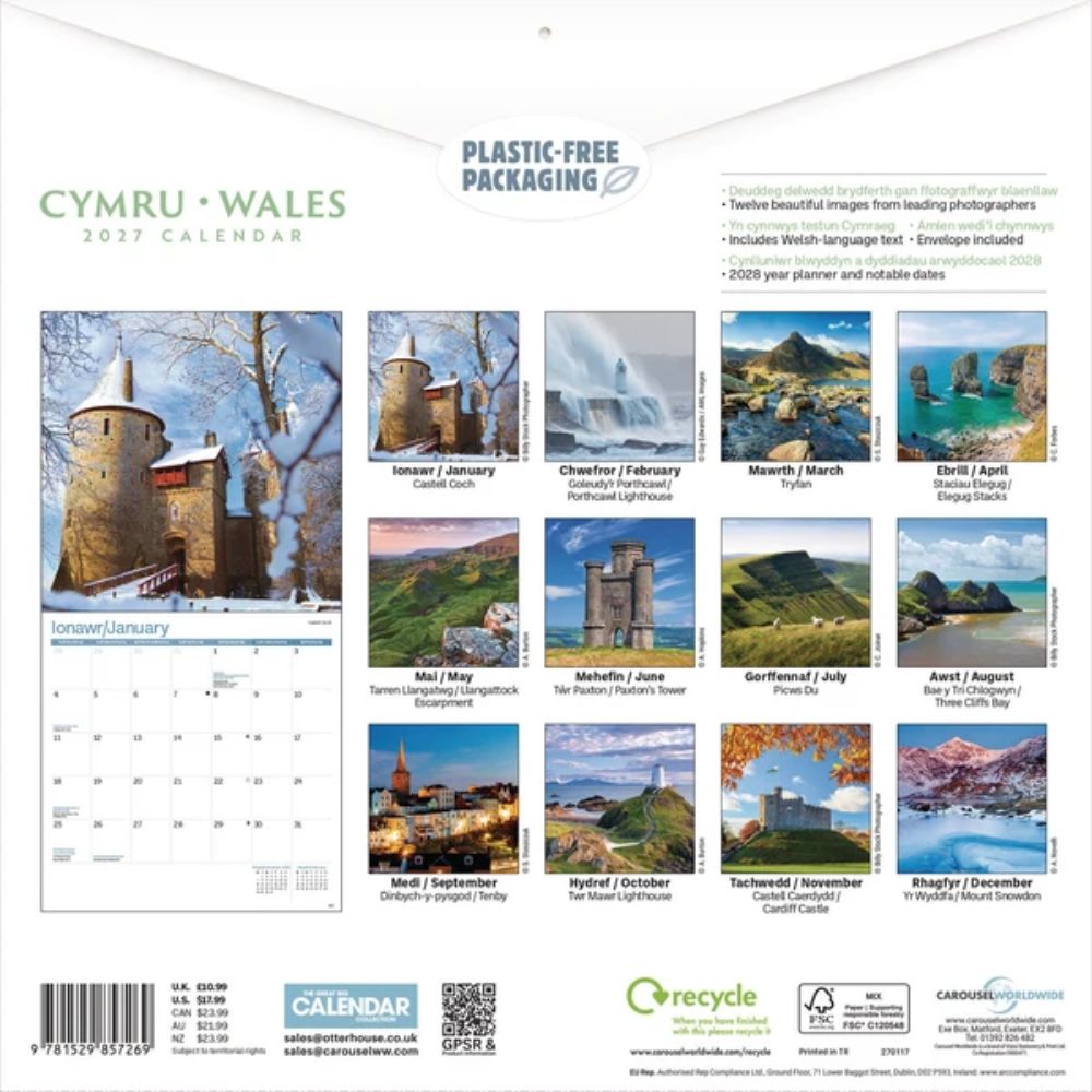 Otter House Wales Wall Calendar 2027