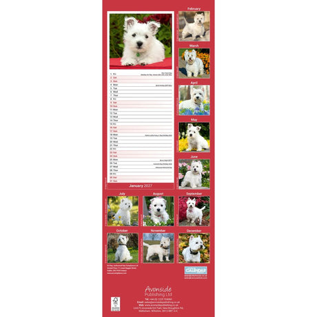 Otter House West Highland White Terrier Slim Calendar 2027