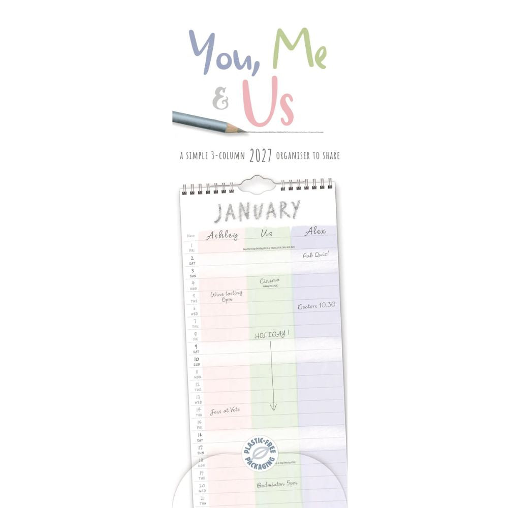 Otter House You, Me and Us Planner Slim Calendar 2027