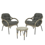 Outdoor Living Castel 2-Seater Wicker Bistro Set - Grey - Old Railway Line Garden Centre