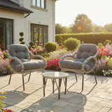 Outdoor Living Castel 2-Seater Wicker Bistro Set - Grey - Old Railway Line Garden Centre