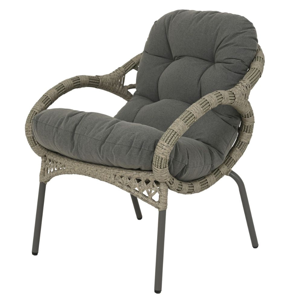 Outdoor Living Castel 2-Seater Wicker Bistro Set - Grey