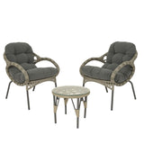 Outdoor Living Castel 2-Seater Wicker Bistro Set - Grey