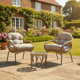 Outdoor Living Castel 2-Seater Wicker Bistro Set - Natural