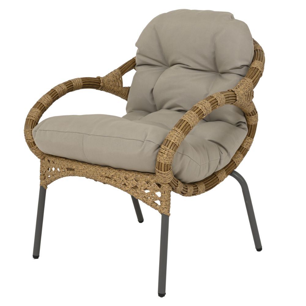 Outdoor Living Castel 2-Seater Wicker Bistro Set - Natural
