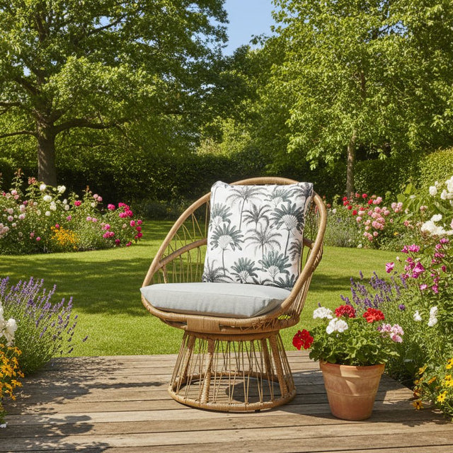 Outdoor Living Maia Wicker Swivel Chair - Natural - Old Railway Line Garden Centre