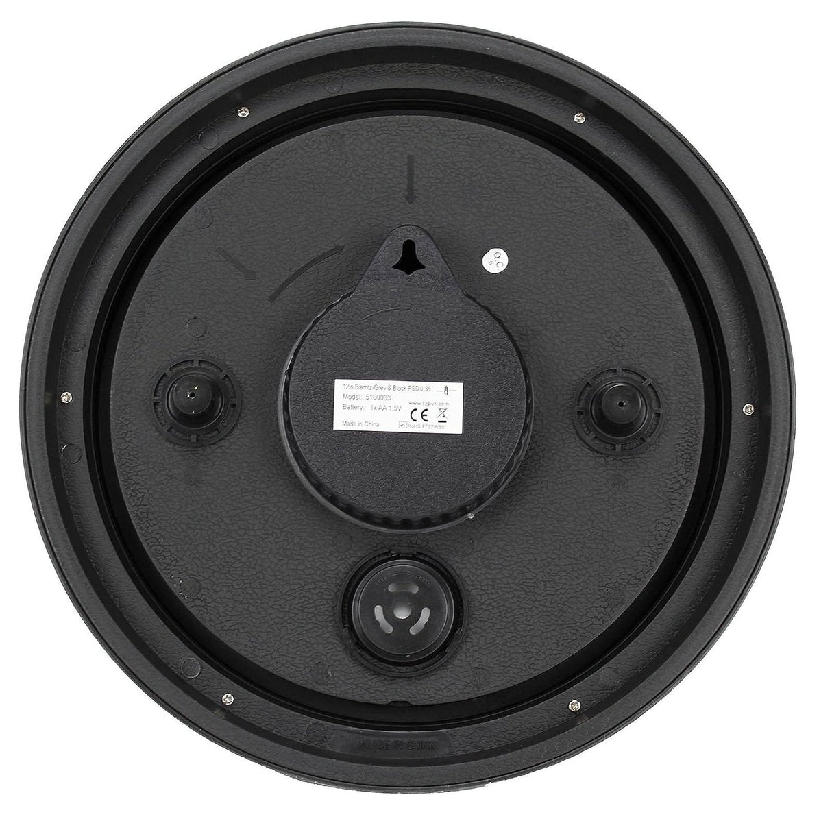 Outside In 12" Black Biarritz Clock - Old Railway Line Garden Centre