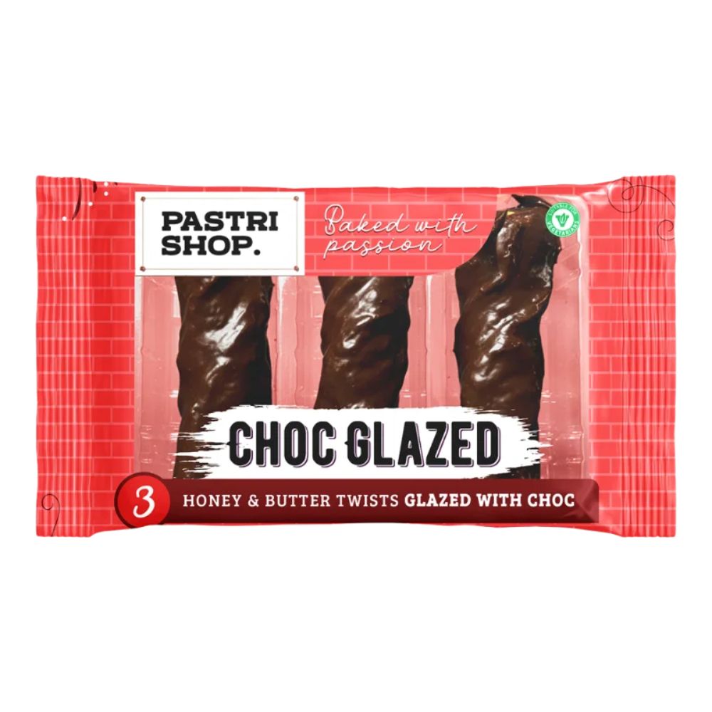 Pastri Shop 150g Chocolate Glazed Twists (3 Pack)