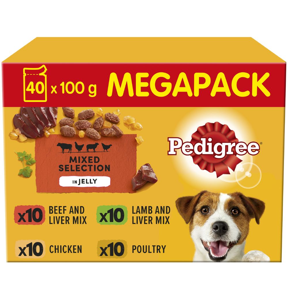 Pedigree Adult Dog Pouch 40x100g Mixed Selection in Jelly