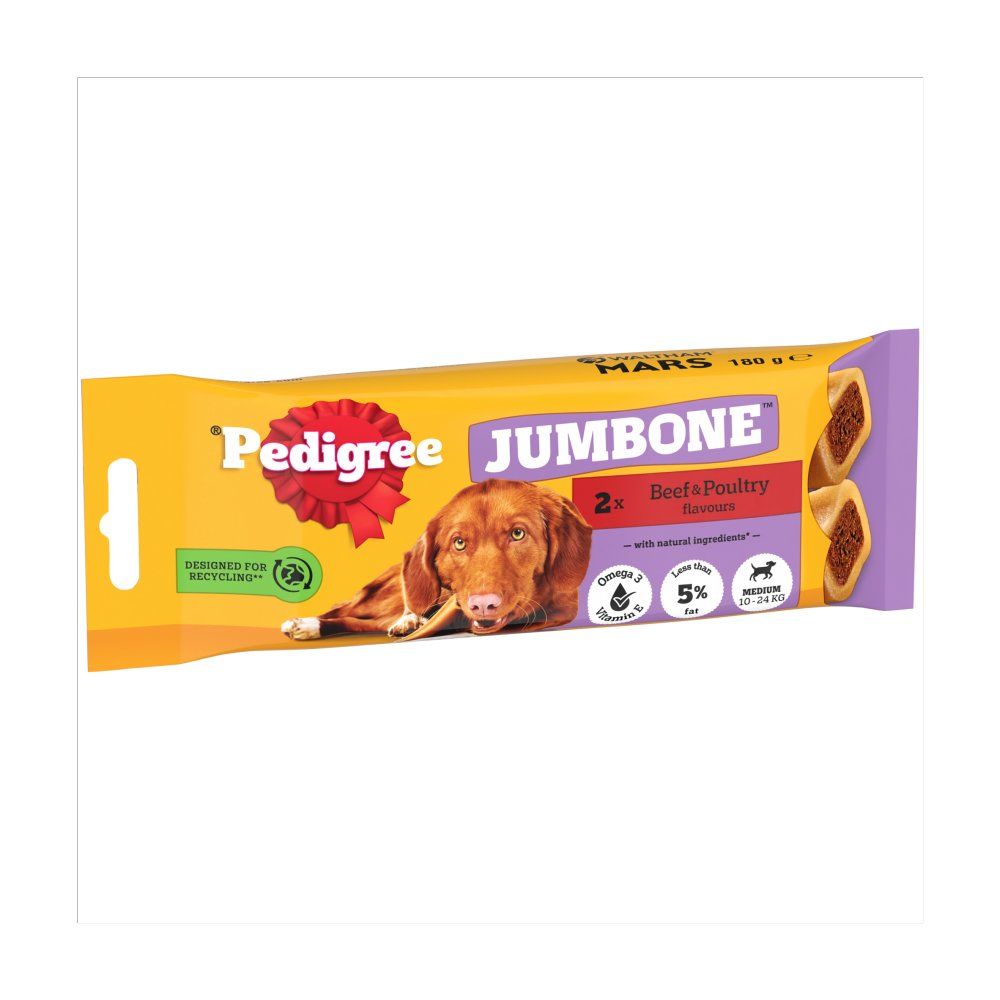 Pedigree Medium Jumbone Dog Treat with Beef (Pack of 2)