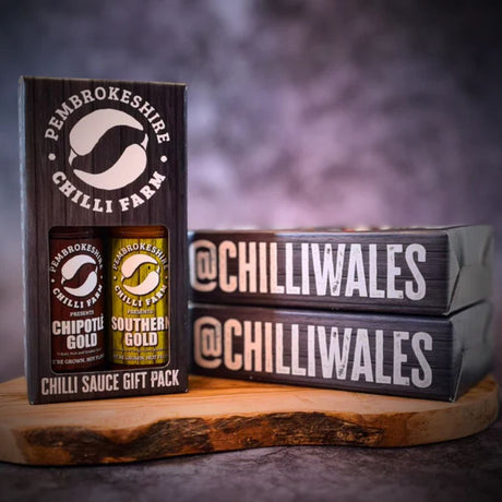 Pembrokeshire 2 Bottle Medium Chilli Sauce Gift Box - Old Railway Line Garden Centre