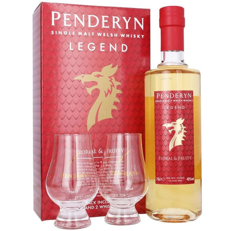 Penderyn 70cl Legend Whisky & 2 Glass Gift Set - Old Railway Line Garden Centre
