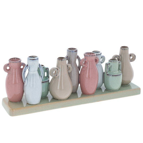 Petite Pottery 30.5cm 9 Stem Glazed Urns Ornament - 350900 - Old Railway Line Garden Centre