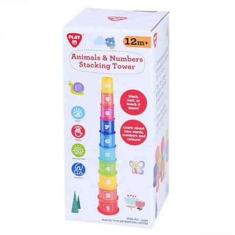 Playgo Animals & Numbers Stacking tower - Old Railway Line Garden Centre