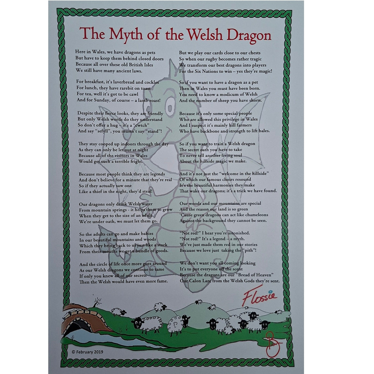 Poem Myth Of Welsh Dragon - Old Railway Line Garden Centre