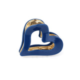 POM Amara Blue and Gold Acrylic Heart Claw Clip