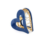 POM Amara Blue and Gold Acrylic Heart Claw Clip