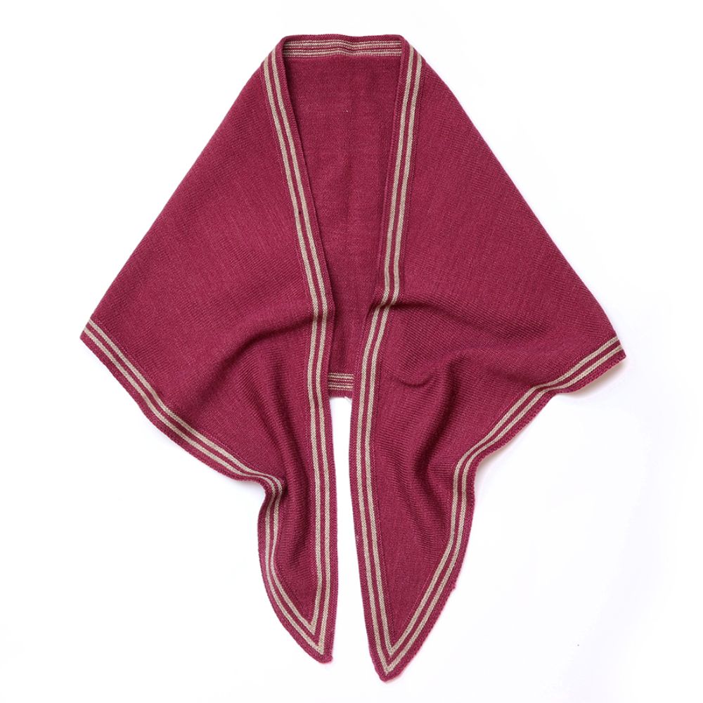 POM Amelia Berry Fine Knit Triangle Scarf