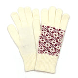 POM Astrid Berry and Cream Scandi Knit Gloves