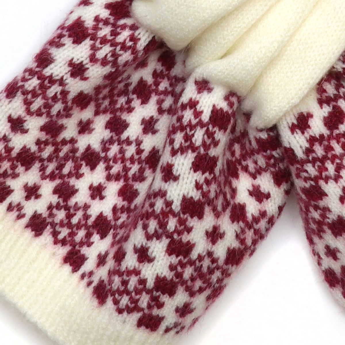 POM Astrid Berry and Cream Scandi Star Pull Through Scarf