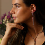 POM Black And Pink Mix Ribbon Twist Crystal Earrings - Old Railway Line Garden Centre