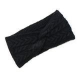 POM Black Recycled Herringbone Knot Twist Headband