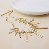 POM Cassia Golden Multi Mixed Length Bar Necklace