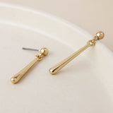 POM Cassia Golden Smooth Bar Drop Earrings