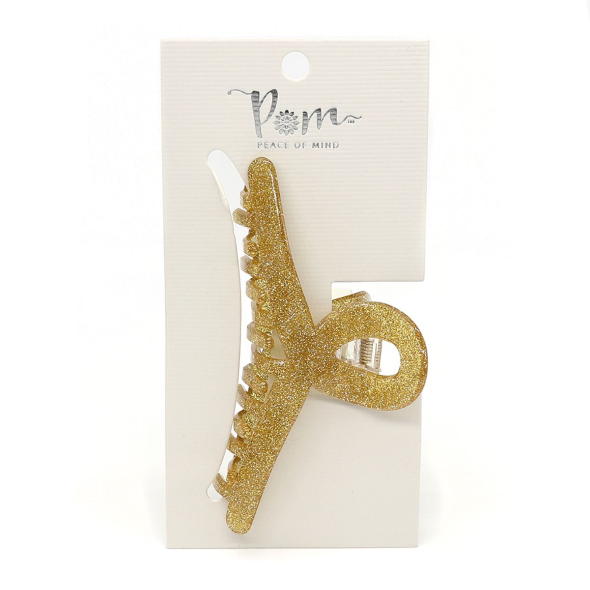 POM Champagne Glitter Looped Claw Clip