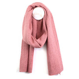 POM Charlotte Dusty Rose Herringbone Knit Scarf