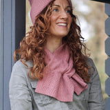 POM Charlotte Dusty Rose Herringbone Pull Through Scarf