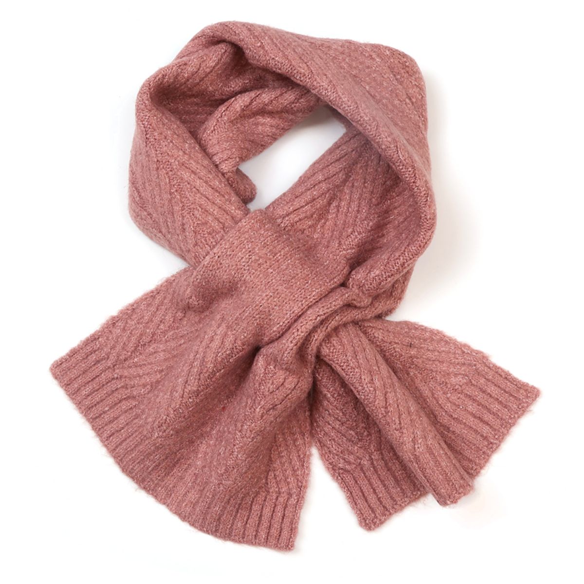 POM Charlotte Dusty Rose Herringbone Pull Through Scarf