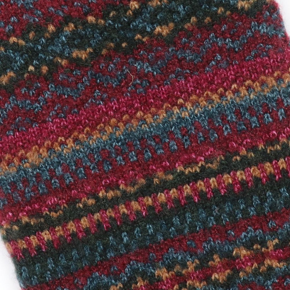 POM Finola Bugundy and Teal Fair Isle Hotwater Bottle