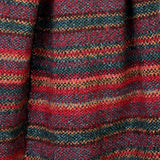 POM Finola burgundy/teal mix fair isle patterned fine knit scarf