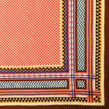 POM Geo Square Brown/Coral/Mustard Mix Crinkle Scarf