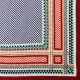 POM Geo Square Wine/Navy/Aqua Mix Crinkle Scarf (Choice of 2)