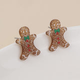 POM Ginger Gingerbread Man Stud Earrings