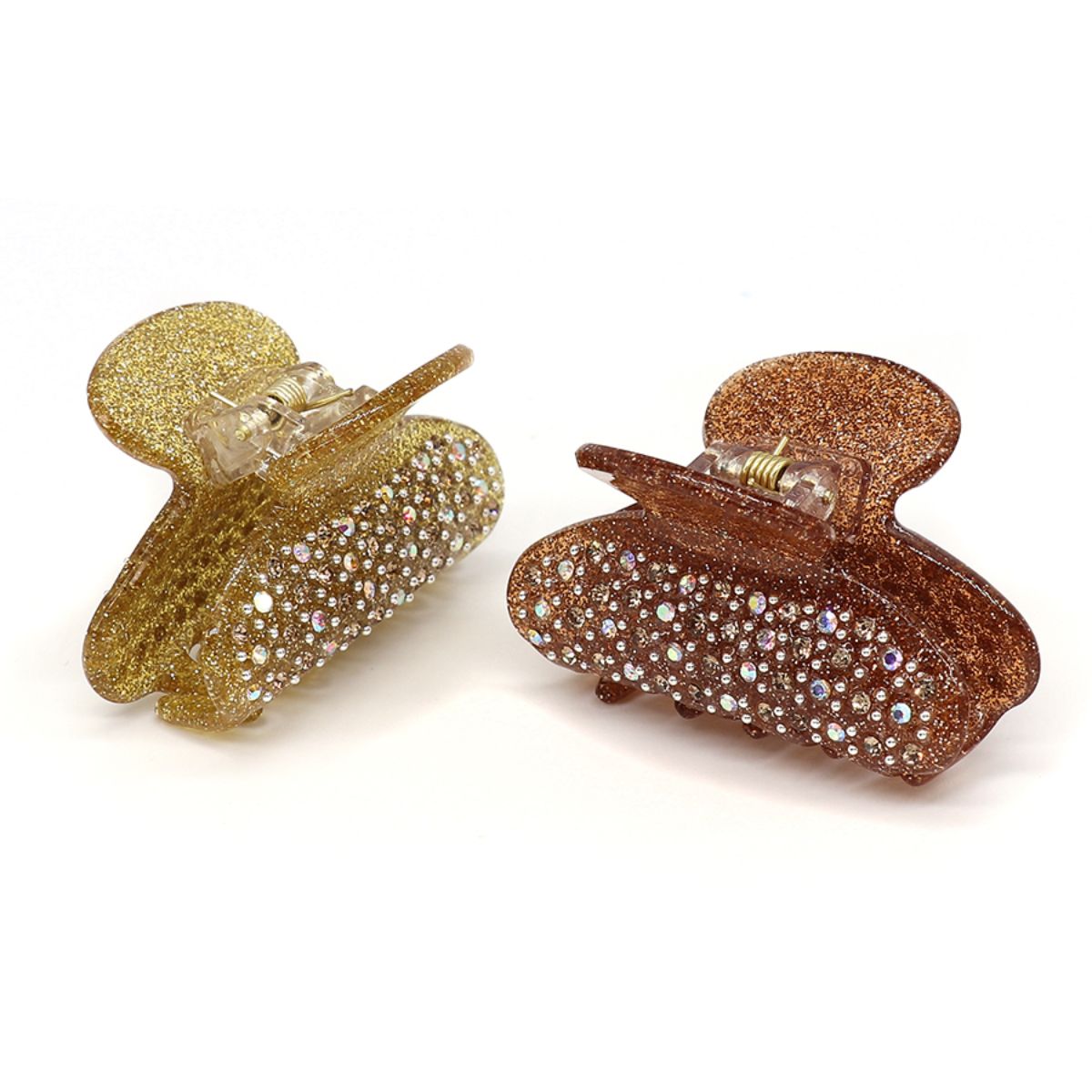 POM Gold and Bronze Double Glitter Claw Clip Set