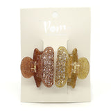POM Gold and Bronze Double Glitter Claw Clip Set