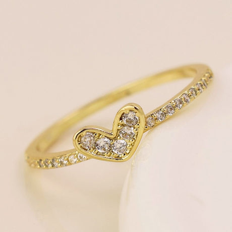 POM Gold Plated Crysral Heart Ring (Medium-Large) - Old Railway Line Garden Centre