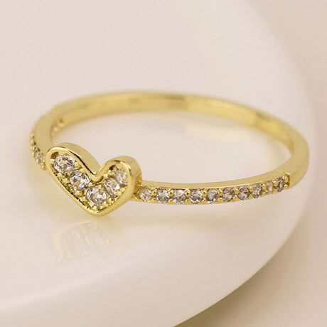 POM Gold Plated Crysral Heart Ring (Small-medium) - Old Railway Line Garden Centre