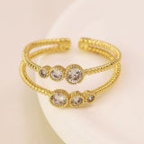 POM Gold Plated Double Strand Crystal Ring (Small-Medium) - Old Railway Line Garden Centre