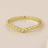 POM Gold Plated Fine Bead 'V' Ring (Medium-Large) - Old Railway Line Garden Centre