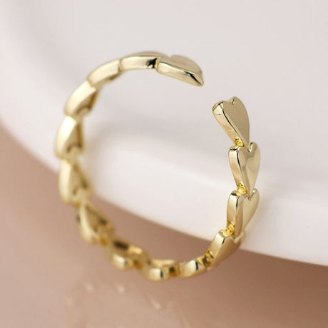 POM Gold Plated Heart Band Ring (Small-Medium) - Old Railway Line Garden Centre